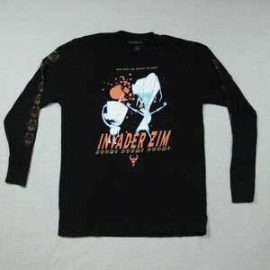 Nickelodeon Invader Zim Gir Doom Doom Doom Black Long Sleeve Shirt Size Large